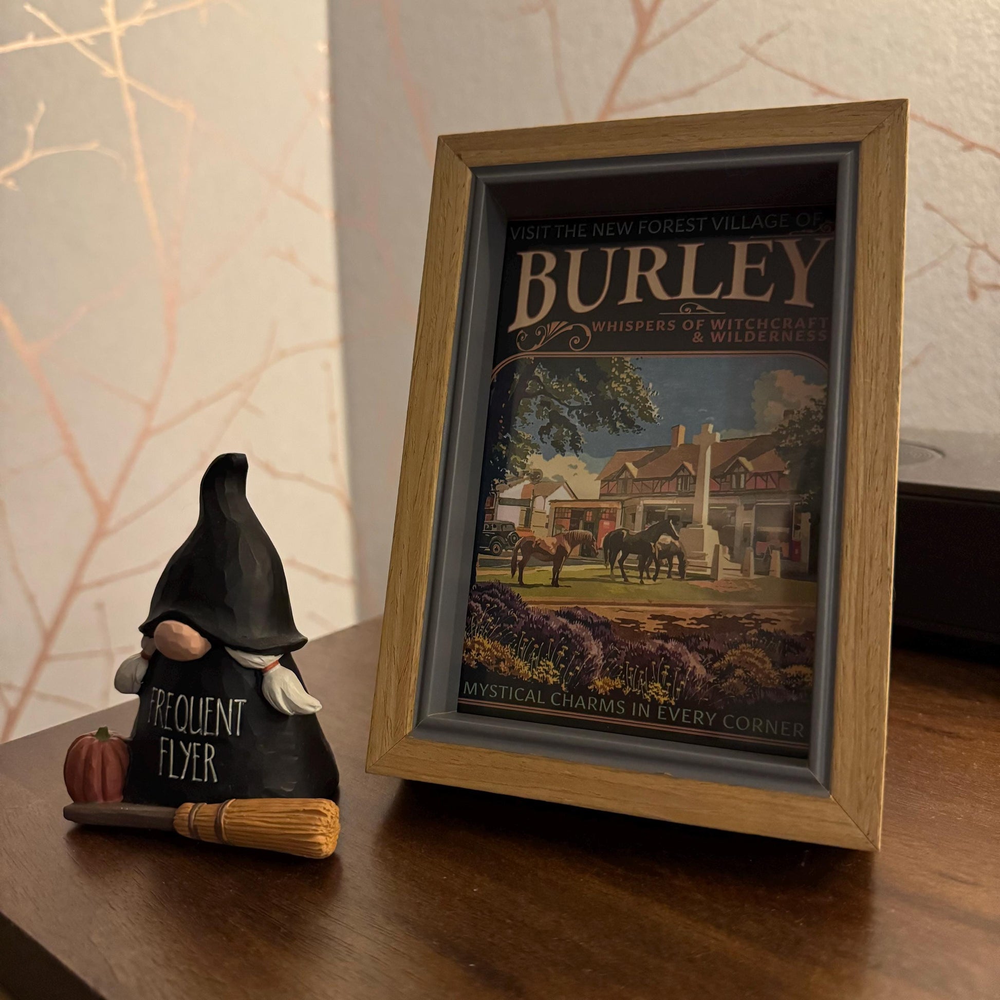 Burley 1930s Travel Postcard in Frame