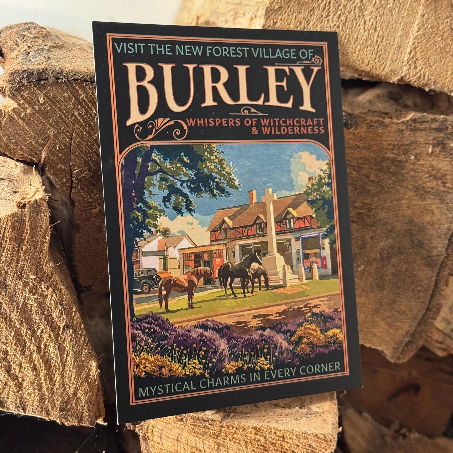 Burley 1930s Travel Postcard on Wood Store