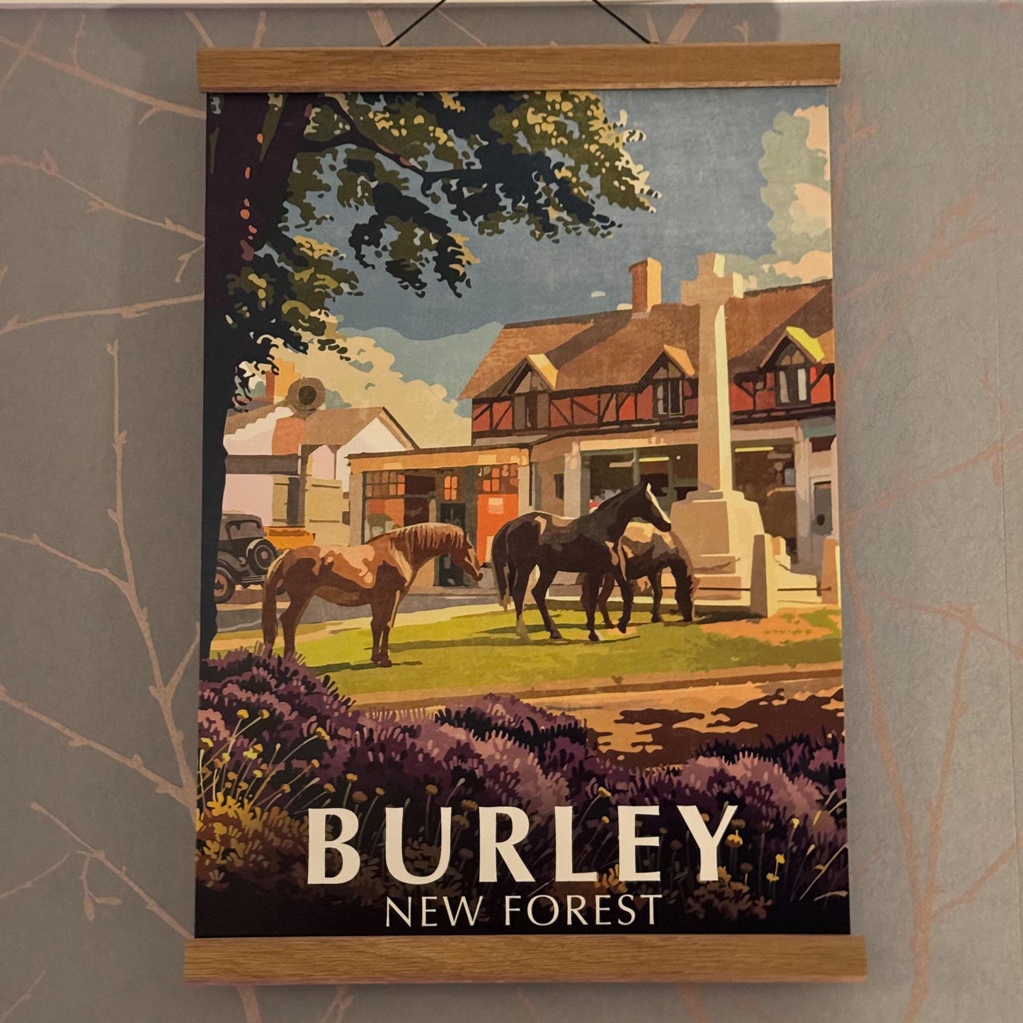 Burley Cross in Summer Portrait On Wallpapered Wall
