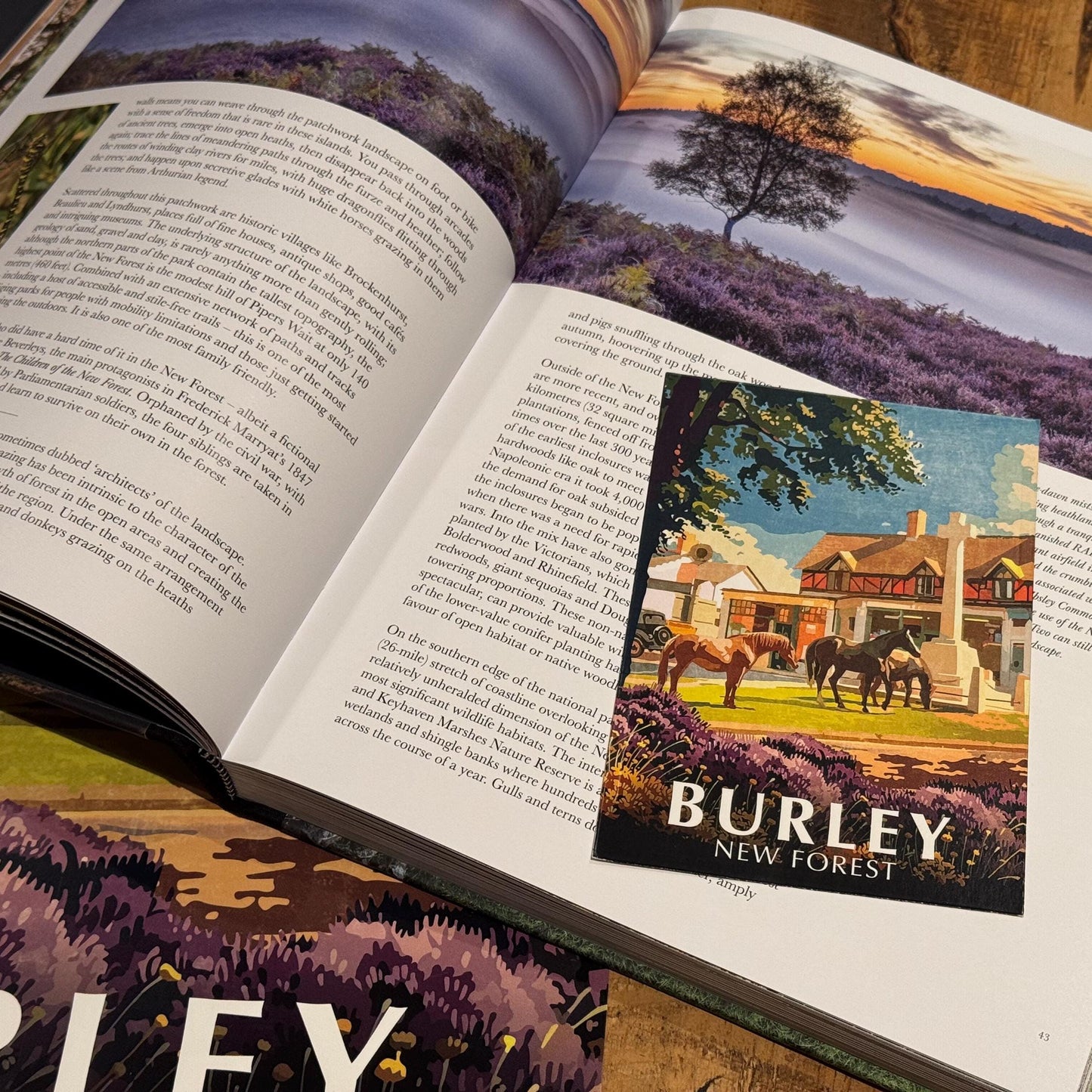 Burley Cross in Summer Portrait Postcard On Book