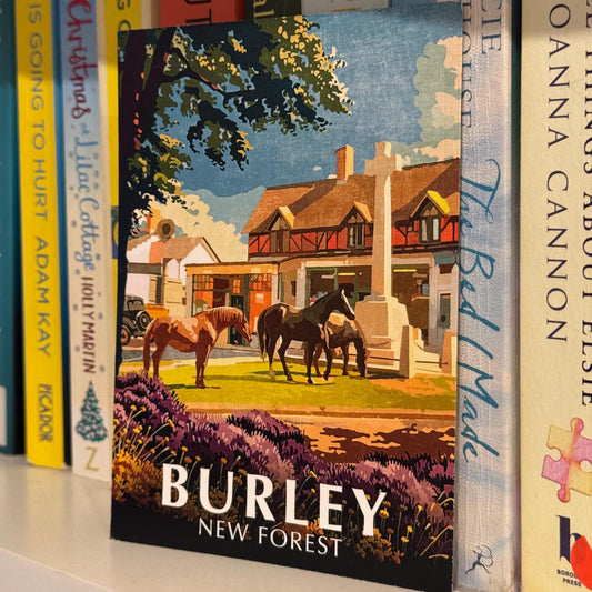 Burley Cross in Summer Portrait Postcard on Shelf