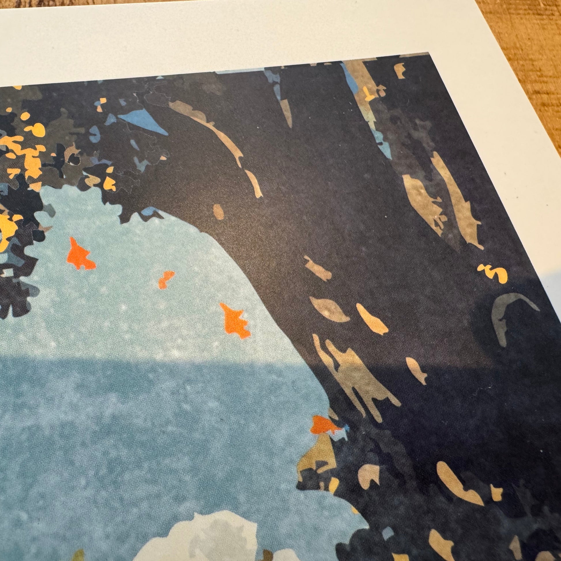 Zoomed into the corner tree detail on the Burley Shappen Stores Poster