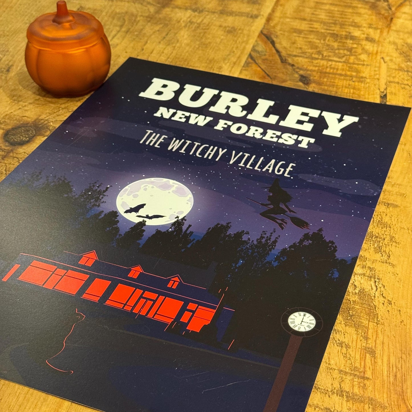 Burley The Witchy Village Night Witch Poster On Desk