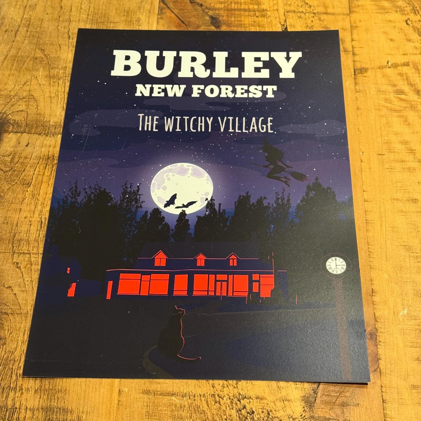 Burley The Witchy Village Night Witch Poster On Desk