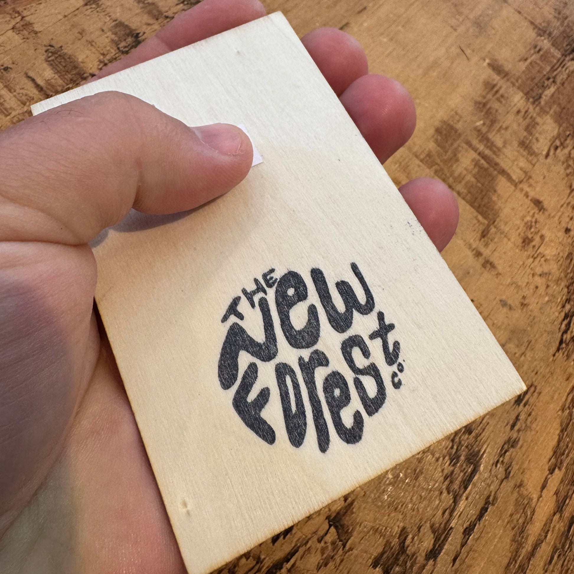 New Forest Pony Block Print Wooden Keepsake Back