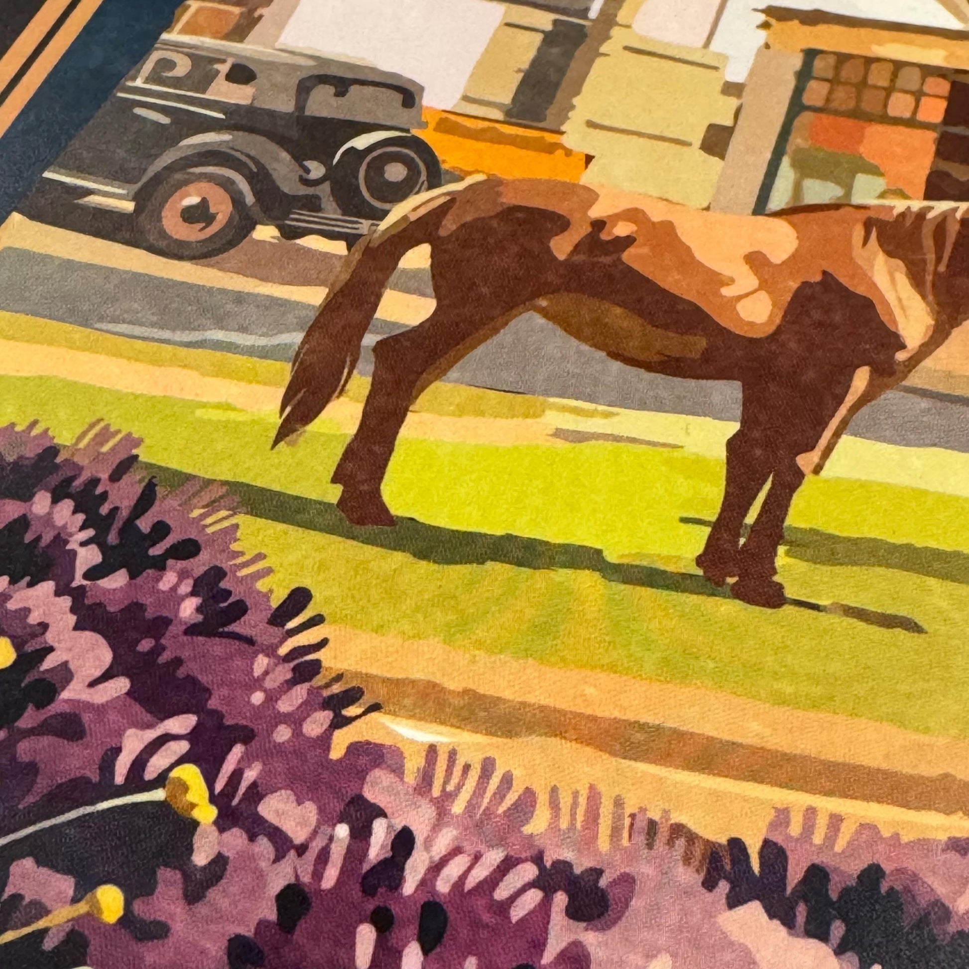 Zoomed in image of Burley 1930s Travel Poster